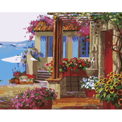 Картина за номерами "Райський дворик" тм Лавка Чудес 40 x 50 см у коробці LC30111