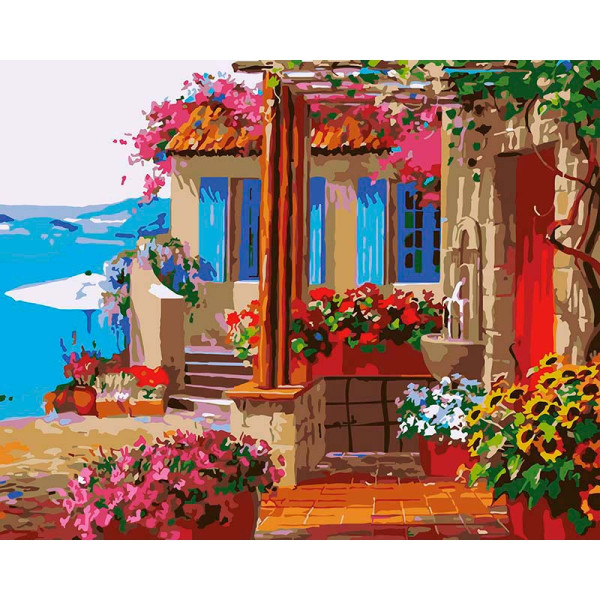 Картина за номерами "Райський дворик" тм Лавка Чудес 40 x 50 см у коробці LC30111