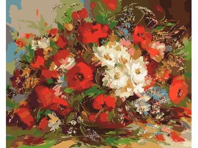 Картина за номерами "Маки і ромашки" тм Лавка Чудес 40 x 50 см у коробці LC40107