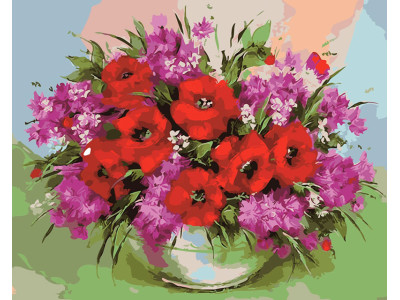 Картина за номерами "Букет маків на столі" LC40127