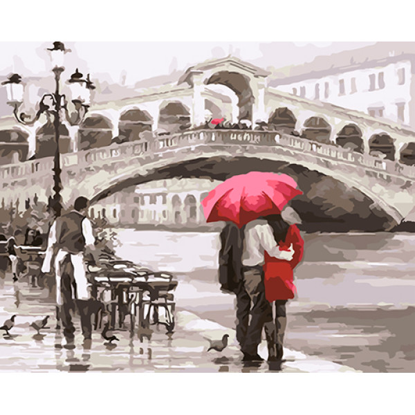 Картина за номерами "Закохані під парасолькою" LC30010