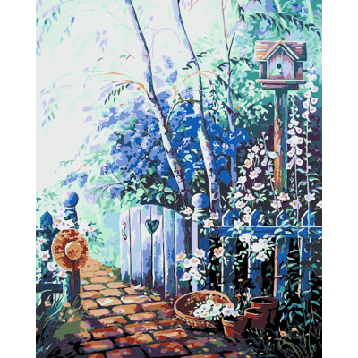 Картина за номерами "Хвіртка в квітах" тм Лавка Чудес 40 x 50 см в коробці LC30126