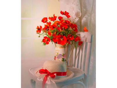 Картина за номерами квіти "Чудові маки" LC40038