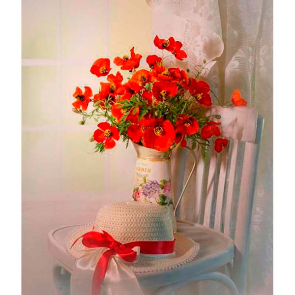 Картина за номерами квіти "Чудові маки" LC40038