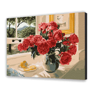 Картина за номерами "Троянди на підвіконні" 40х50 см 12115-AC