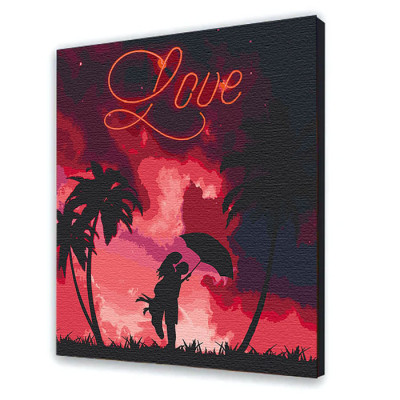 Картина за номерами "Пара під парасолькою" 38*50 см 10234-AC