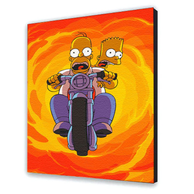 Картина за номерами ArtCraft "Гомер і Барт на байку" 40*50 см 10286-AC