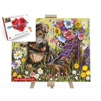Креативна творчість Картина за номерами на полотні 40х50 см "Собачка" KpN-40х50-02-01