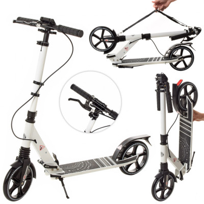 Самокат двоколісний SR 2-058 з підніжкою і ручним гальмом Білий