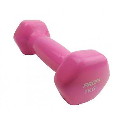 Гантель з вініловим покриттям M 0289 1кг Рожевий