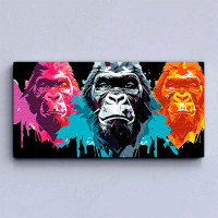 Картина за номерами Енергія приматів Strateg на чорному фоні 50х25 см BH5025-11