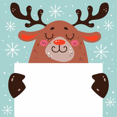 Картина за номерами Stateg Олень з листівкою 20х20 см HH8018-