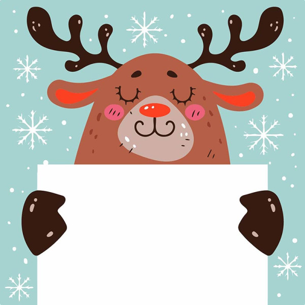 Картина за номерами Stateg Олень з листівкою 20х20 см HH8018-