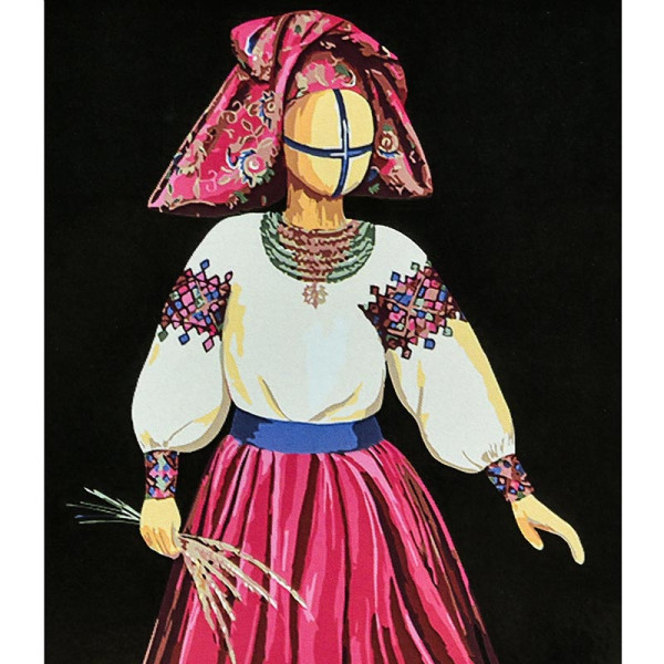 Картина за номерами Stateg Господарка на чорному фоні 40х50 см AH1142