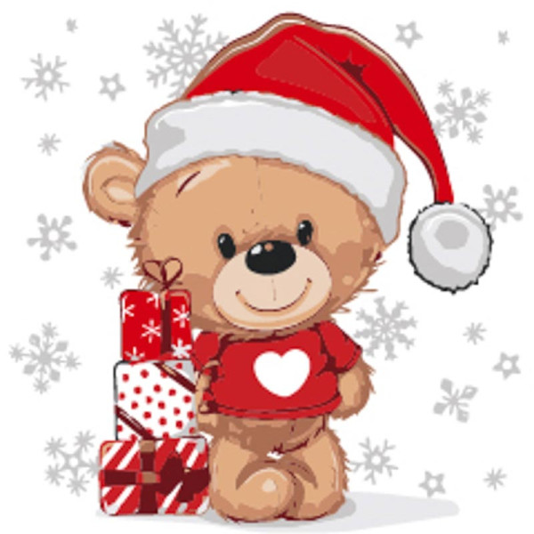 Картина за номерами Stateg Медведик 30х30 см ES229