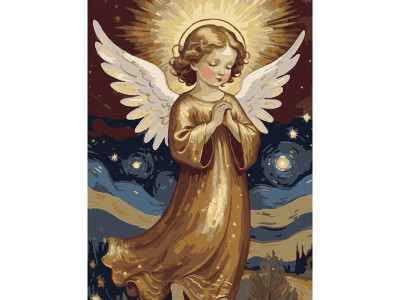 Картина за номерами Stateg Нічний янгол 30х40 см SS1222