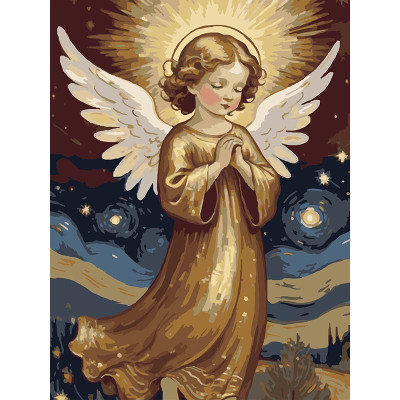 Картина за номерами Stateg Нічний янгол 30х40 см SS1222