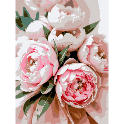 Картина за номерами Strateg Ніжно-рожеві квіти 30Х40 см SS-1294