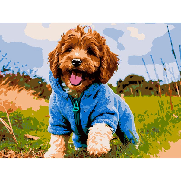 Картина за номерами Strateg Цуценя на прогулянці 30Х40 см SS-1308