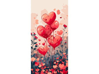 Картина за номерами Art Craft "Повітряні серця" 40x80 см 16517-AC