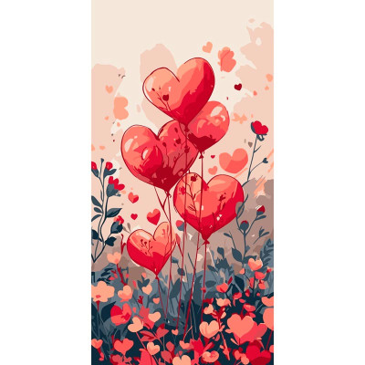 Картина за номерами Art Craft "Повітряні серця" 40x80 см 16517-AC