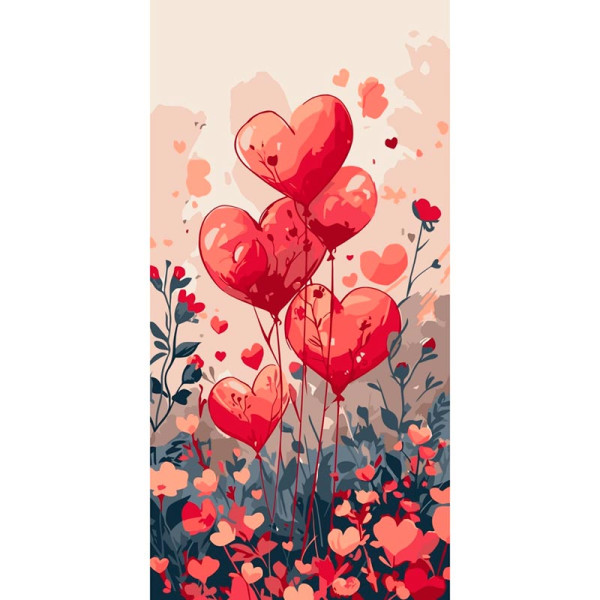 Картина за номерами Art Craft "Повітряні серця" 40x80 см 16517-AC