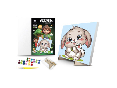 Каритна за номерами qbee "Зайчик" з деревяною підставкою 25х25 см QB900-006/QB901-006