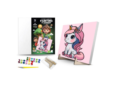 Каритна за номерами qbee "Принцеса Єдиноріжка" з деревяною підставкою 25х2 QB900-011