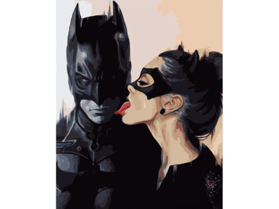 Картина по номерах Бетмен з жінкою-кішкою Strateg 40х50 см GS1142 Картина по номерах Бетмен з жінкою-кішкою Strateg 40х50 см GS1142