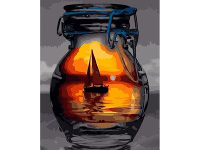 Картина по номерах Човник у склянці Strateg 40х50 см GS1247