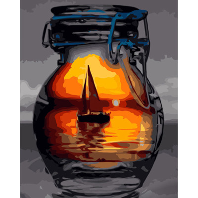 Картина по номерах Човник у склянці Strateg 40х50 см GS1247 Картина по номерах Човник у склянці Strateg 40х50 см GS1247