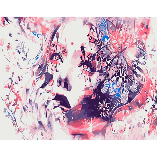 Картина за номерами Квітковий портрет Strateg 40х50 см DY141