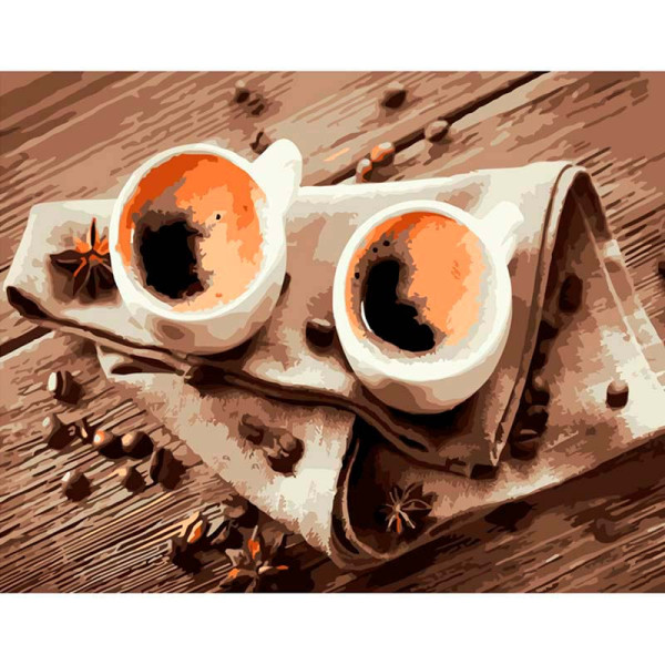 Картина за номерами Еспресо для двох Strateg 40х50 см DY282