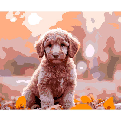 Картина за номерами Strateg Осінній песик 40x50 см VG041