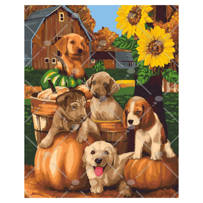 Картина за номерами "Сільські друзі" 40*50 см КНО4106