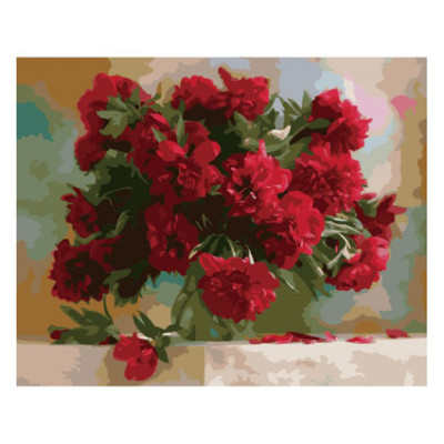 Картина за номерами Червоні півонії 40*50 КНО1133 Картина за номерами Червоні півонії 40*50 КНО1133