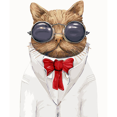 Картина за номерами Кіт в окулярах 40*50 см GX9391 Картина за номерами Кіт в окулярах 40*50 см GX9391