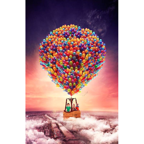 Картина за номерами "На повітряній кулі" тм Лавка Чудес 40 x 50 см LC10057