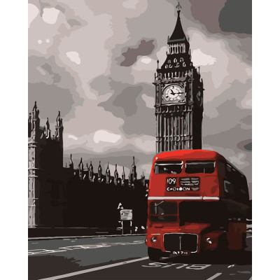 Картина за номерами "Біг Бен і автобус" тм Лавка Чудес 40 x 50 см у коробці LC30064