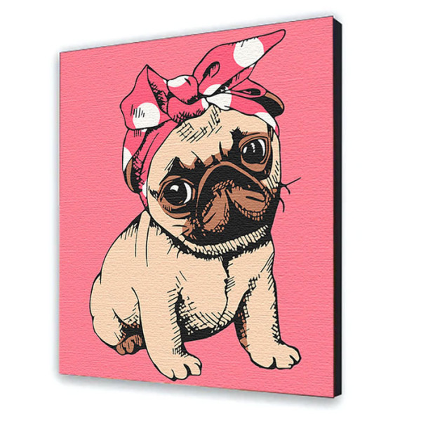 Картина за номерами "Красуня мопс" 25*30 см 15532-AC