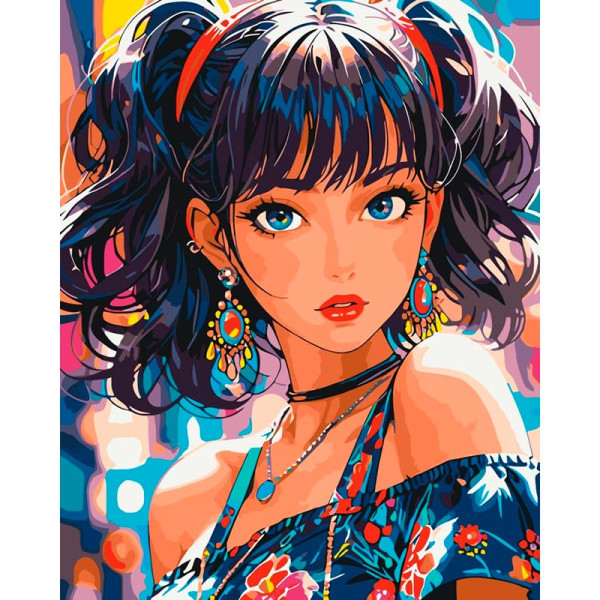 Картина за номерами ArtCraft "Дівчина з блакитними очима" 40*50 см 16117-AC