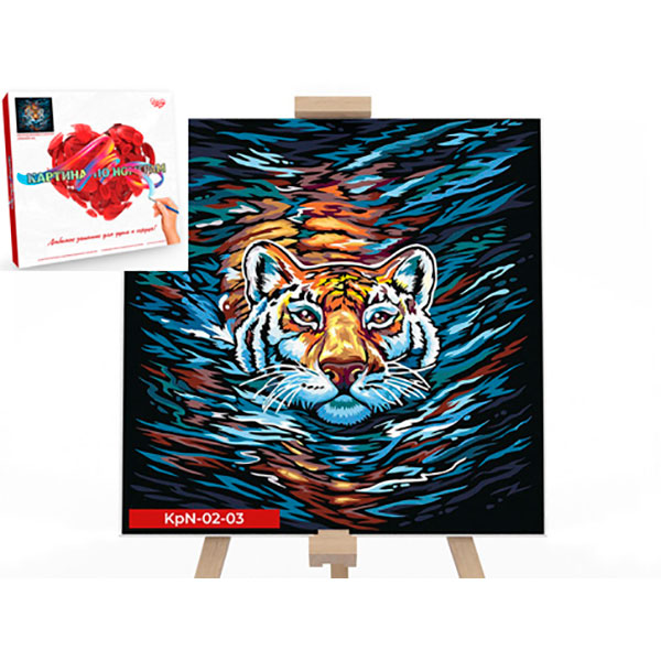 Креативна творчість "Картина за номерами на полотні "Тигр" 40см*40см(10) KpN-02-03