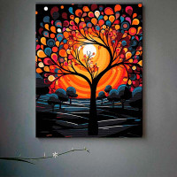 Картина за номерами Місячне сяйво Strateg на чорному фоні 40х50 см AH1075