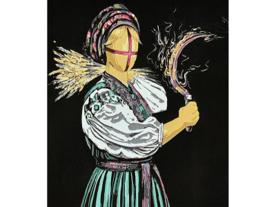 Картина за номерами Stateg Сіяна на чорному фоні 40х50 см AH1143