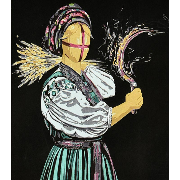 Картина за номерами Stateg Сіяна на чорному фоні 40х50 см AH1143