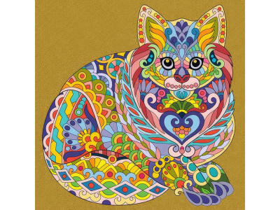 Набір для розпису-антистрес Strateg Мандала кіт 30х30 см JCEE36823