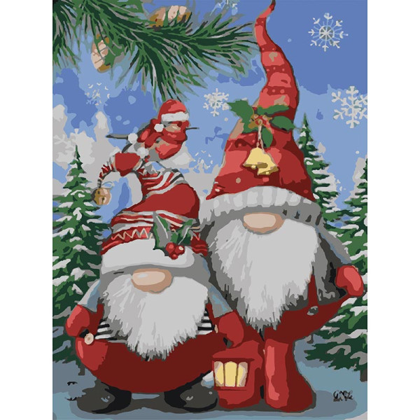 Картина за номерами Stateg Різдвяні гноми 30х40 см SS1224