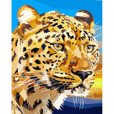 Картина за номерами Stateg Погляд леопарда 40х50 см GS1468