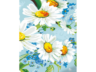 Картина за номерами Stateg Яскраві ромашки з незабудками 40х50 см GS1367