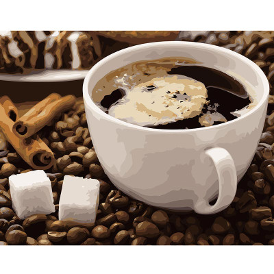 Картина за номерами Stateg "Кава з корицею" 40х50 см VA-2657